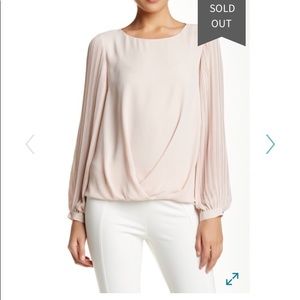 Vince Camuto Pleated Sleeve Blouse - Blush Color